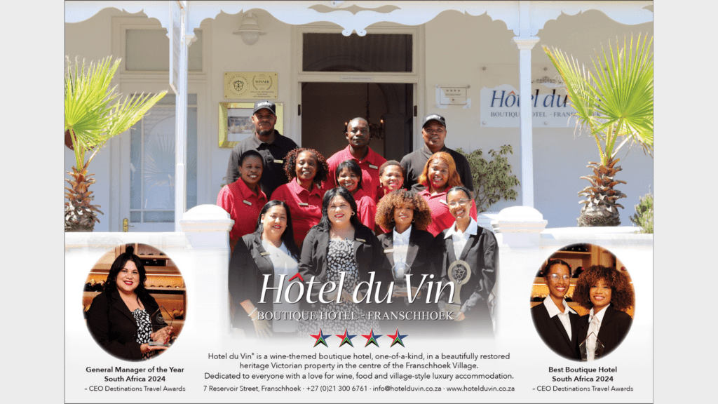 Hotel du Vin Franschhoek Celebrates Double Victory with Prestigious Awards from CEO Destinations Travel Awards.